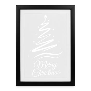 Joyeux Noël Arbre de Noël Arbre de Noël - Affiche encadrée (27 × 37 cm) - noir - Devant