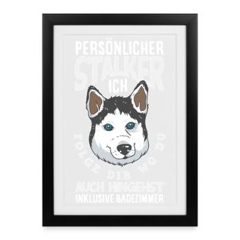 Drôle Husky Husky Propriétaire Husky Propriétaire Cadeau - Affiche encadrée (27 × 37 cm) - noir - Devant