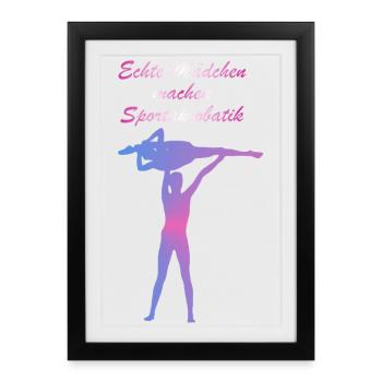 Acrobaties sportives de Real Girl - Affiche encadrée (27 × 37 cm) - noir - Devant