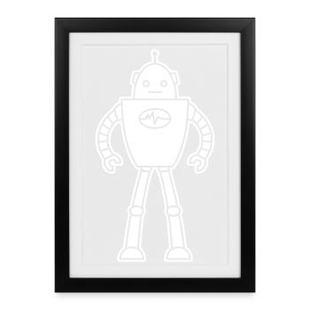 Robots from the Future – AI Sci-Fi Nerd Shirt - Framed poster (27 × 37 cm) - black - Front
