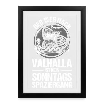 Mur des Boucliers Médiévaux Marché Médiéval Viking - Affiche encadrée (27 × 37 cm) - noir - Devant