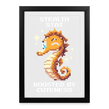 Doux et Invisible | Hippocampe - Affiche encadrée (27 × 37 cm) - noir - Devant