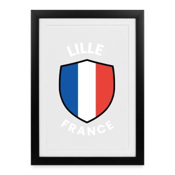 Small France Shield Print - Framed poster (27 × 37 cm) - black - Front