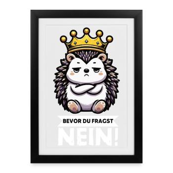 Before You Ask Hedgehog Hedgehog Lover Hedgehog Stinger - Framed poster (27 × 37 cm) - black - Front