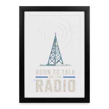 Né pour parler sur la radio Funk Presenter - Affiche encadrée (27 × 37 cm) - noir - Devant