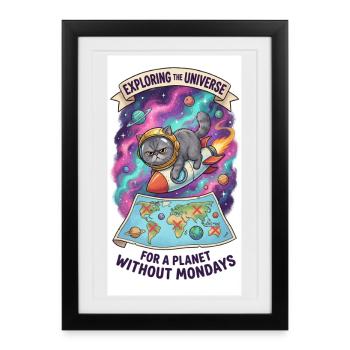 A stone's throw through the universe - Framed poster (27 × 37 cm) - black - Front