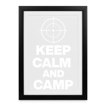KEEP CALM AND CAMP, CAMPING POWER! ZOCKER SNIPER ⌖ - Framed poster (27 × 37 cm) - black - Front