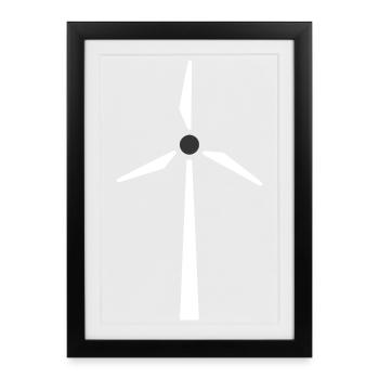 Wind turbine, wind power, energy - Framed poster (27 × 37 cm) - black - Front