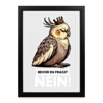 Avant de demander aux calopsittes - Affiche encadrée (27 × 37 cm) - noir - Devant