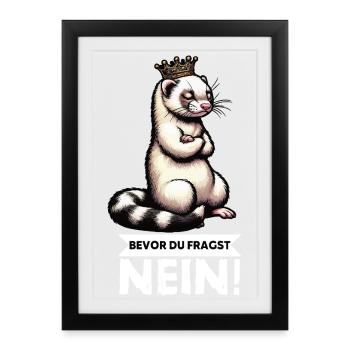 Avant que vous ne demandiez. Pas de furet-furet propriétaire - Affiche encadrée (27 × 37 cm) - noir - Devant