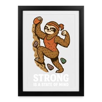 Strong Is a State of Mind – Boulder Faultier Frau - Affiche encadrée (27 × 37 cm) - noir - Devant