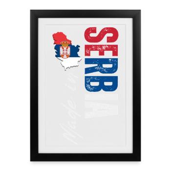 Made in Serbia, born in Serbia - Framed poster (27 × 37 cm) - black - Front