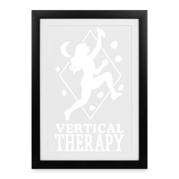 Vertical Therapy: Bouldering & Climbing Boho Design - Framed poster (27 × 37 cm) - black - Front