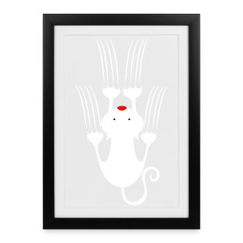 Cat Claws Scratched Cat Owner Funny - Framed poster (27 × 37 cm) - black - Front