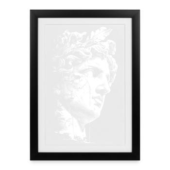 Statue grecque antique - Art classique - Affiche encadrée (27 × 37 cm) - noir - Devant