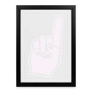 Fan Hand Index Finger Icon - Framed poster (27 × 37 cm) - black - Front