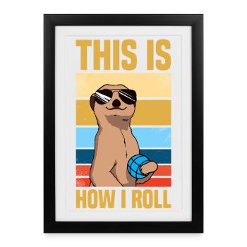 Voici comment je lance Joueur de Petanque Boule Boule - Affiche encadrée (27 × 37 cm) - noir - Devant