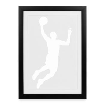 basketball_silhouette - Framed poster (27 × 37 cm) - black - Front