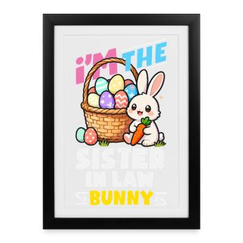 Happy Easter Sweet Easter Bunny Egg Hunt Easter Eggs - Framed poster (27 × 37 cm) - black - Front