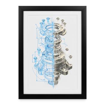 Cutting machine operator CNC router - Framed poster (27 × 37 cm) - black - Front