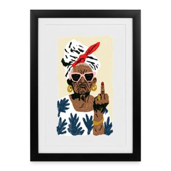 Naughty Grandmother Street Style - Framed poster (27 × 37 cm) - black - Front