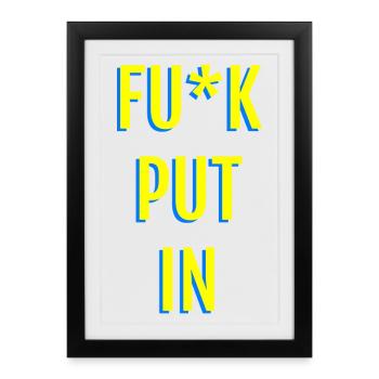 Provocative neon text graphics - Framed poster (27 × 37 cm) - black - Front