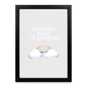 Don de l’informaticien en cloud de transfert de données modernes - Affiche encadrée (27 × 37 cm) - noir - Devant