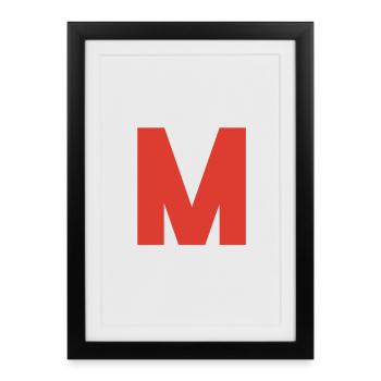 Red M logo on black - Framed poster (27 × 37 cm) - black - Front
