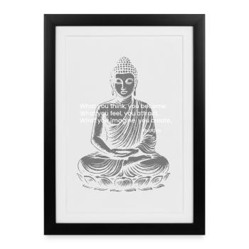 Conception de méditation de Bouddha - Affiche encadrée (27 × 37 cm) - noir - Devant