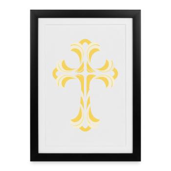 Motif de croix - Affiche encadrée (27 × 37 cm) - noir - Devant