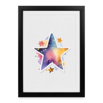 Étoile - Affiche encadrée (27 × 37 cm) - noir - Devant