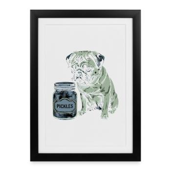 Design d’ami chien – Cœur pour amis à quatre pattes - Affiche encadrée (27 × 37 cm) - noir - Devant