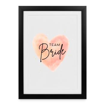 Team Bride Bachelor Party Shirt Bride Girlfriends Gift - Framed poster (27 × 37 cm) - black - Front