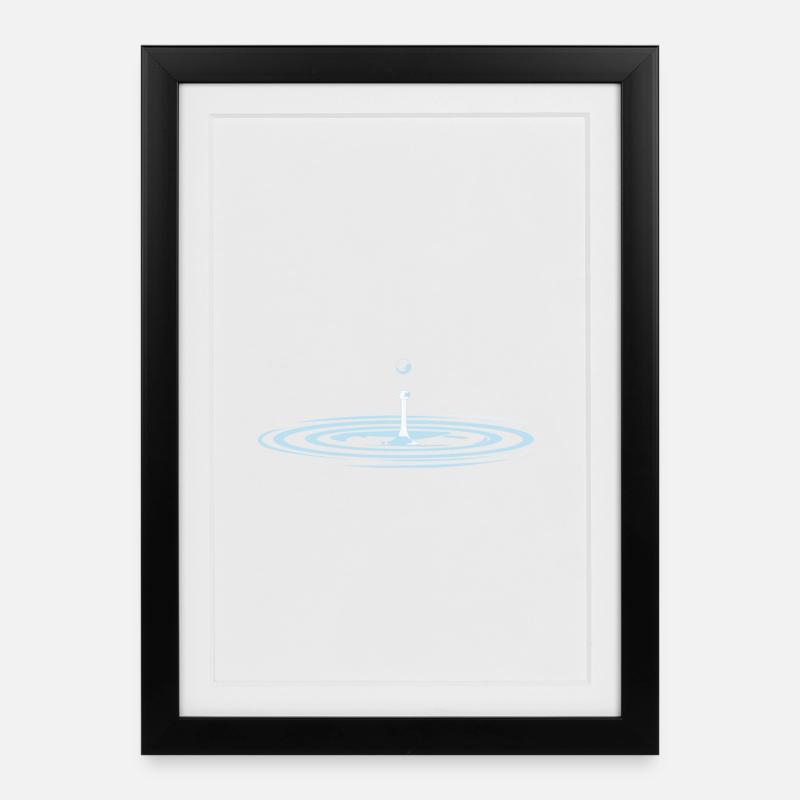 Wassertropfen waterdrop - Gerahmtes Poster (27 × 37 cm) - Schwarz