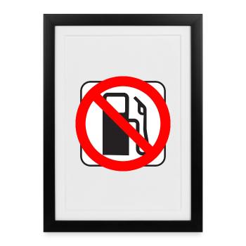 STOP Tank Prices Gasoline Diesel Gas Station - Framed poster (27 × 37 cm) - black - Front