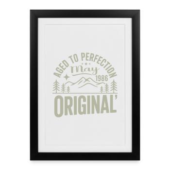 mai 1986 – Légende des sommets et montagnes - Affiche encadrée (27 × 37 cm) - noir - Devant
