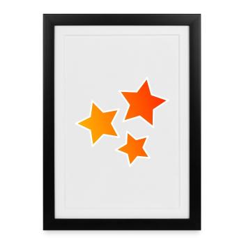 ETOILE. ETOILES. STAR. FÊTE. ANNIVERSAIRE. NOËL - Affiche encadrée (27 × 37 cm) - noir - Devant