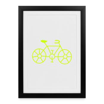 Vélo , bicyclette, velo, retraite, anniversaire - Affiche encadrée (27 × 37 cm) - noir - Devant