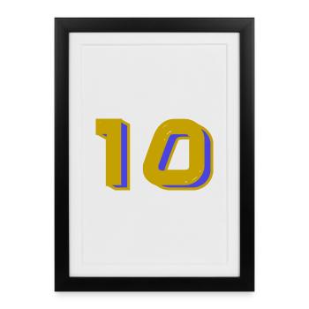 10. 10 ANS. 10e ANNIVERSAIRE. ANNIVERSAIRE 10 ANS. - Affiche encadrée (27 × 37 cm) - noir - Devant
