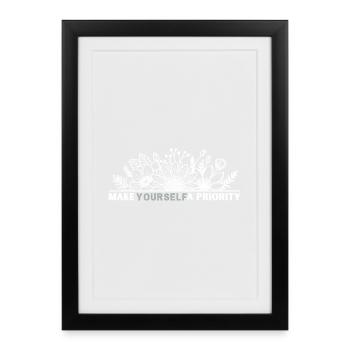Flower Mandala Priority on You - Framed poster (27 × 37 cm) - black - Front