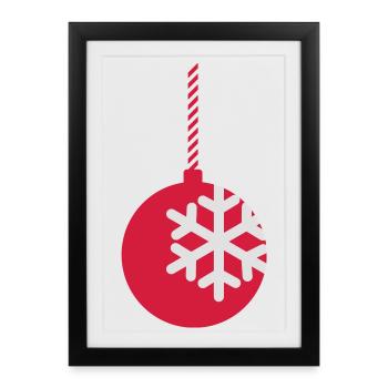 Schneekugel | Snowy ball - Framed poster (27 × 37 cm) - black - Front