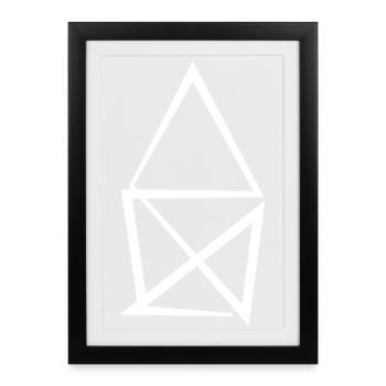 Geometric Line Art Design - Framed poster (27 × 37 cm) - black - Front