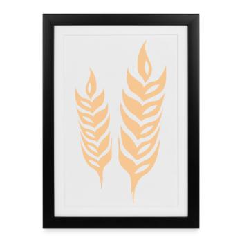 orge symbole de céréales blé logo icône vecteur - Affiche encadrée (27 × 37 cm) - noir - Devant
