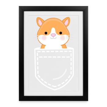 Hamster - Affiche encadrée (27 × 37 cm) - noir - Devant
