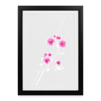Cherry Blossom Blossoms Branch Branch - Framed poster (27 × 37 cm) - black - Front
