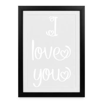 Je t'aime - Affiche encadrée (27 × 37 cm) - noir - Devant