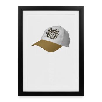 J’aime le rap et les casquettes - Affiche encadrée (27 × 37 cm) - noir - Devant
