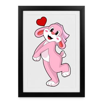 Mariage Rabbit Bride Veil - Affiche encadrée (27 × 37 cm) - noir - Devant