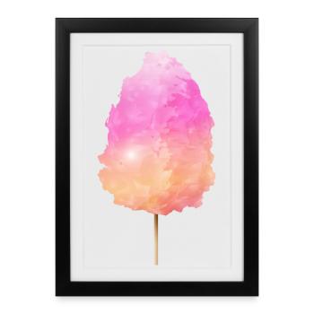 Barbe à papa moelleuse avec un dégradé coloré - Affiche encadrée (27 × 37 cm) - noir - Devant