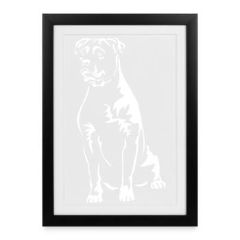 Perro Dogo Mallorquin "Black Edition" - Framed poster (27 × 37 cm) - black - Front
